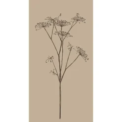 Serviet beige m/brun skærmblomst-Ib Laursen Best