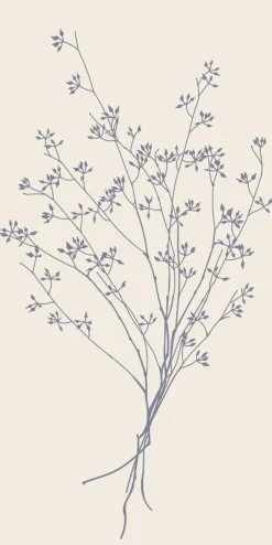 Ib Laursen Tilbehør Til Bordet>Serviet blå blomstersilhuet 16 stk pr pakke