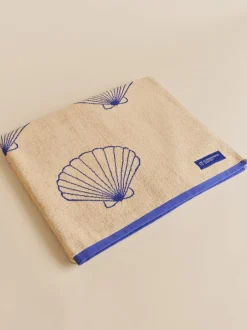 Cartel Copenhagen Håndklæder>Shell Beach Towel - Sand/Cartel Blue