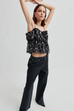 Shiny Strap Top-Second Female New