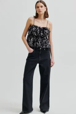 Shiny Strap Top-Second Female New