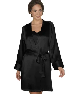 Dame Lady Avenue Morgenkåber & Kimonoer>Silke Kimono, kort