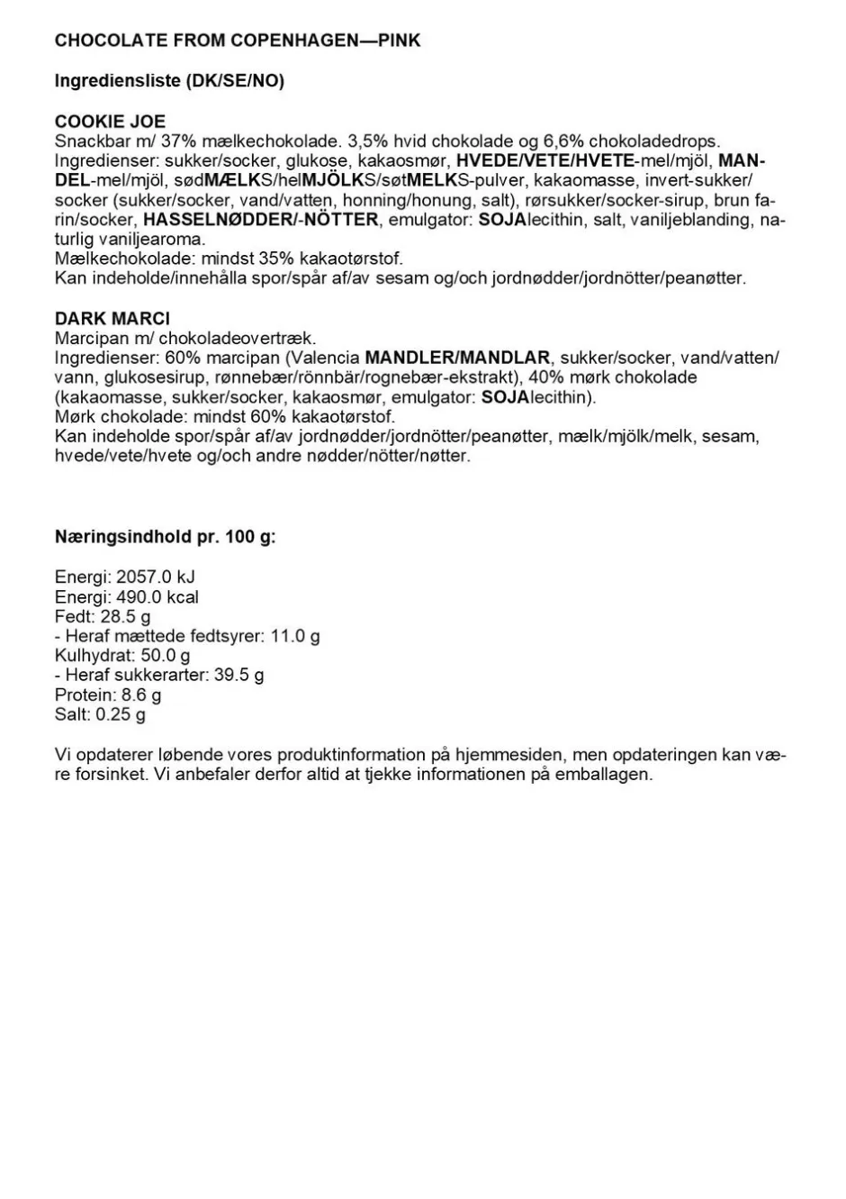 Simply Chocolate Chokolade>Simply® CHOCOLATE FROM COPENHAGEN chokoladeæske (180g)