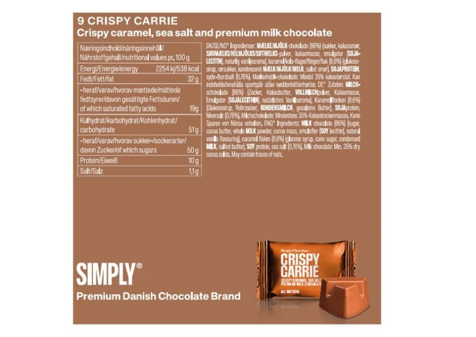 Simply® CRISPY CARRIE chokoladeæske (90g)-Simply Chocolate Discount