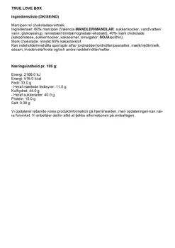 Hot Simply® TRUE LOVE chokoladeæske (100g) Chokolade