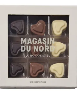 Æske, 9 stk. Hjerte chokolade, 90g-Magasin Chokolade Hot