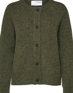 Dame Selected Strik>SLFLULU LS ALPACA BLEND KNIT SHORT CARDIGAN B