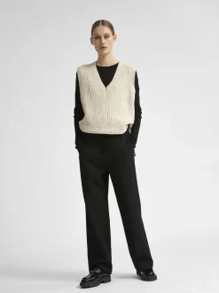 New SLFRITA MW WIDE PANT BLACK N NOOS Dame Bukser