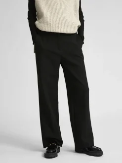 New SLFRITA MW WIDE PANT BLACK N NOOS Dame Bukser