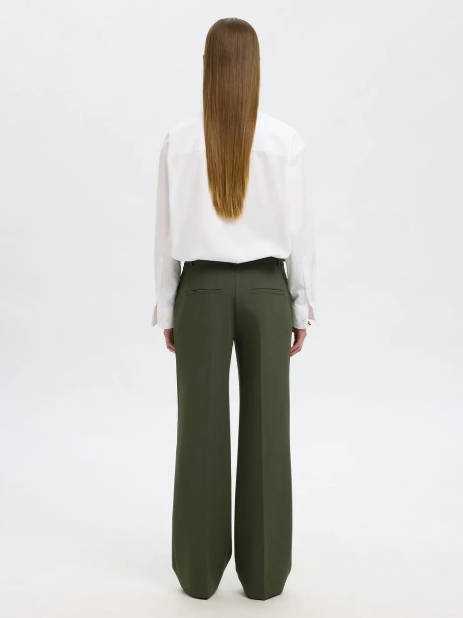 Best SLFRITA MW WIDE PANT MEL NOOS Dame Bukser