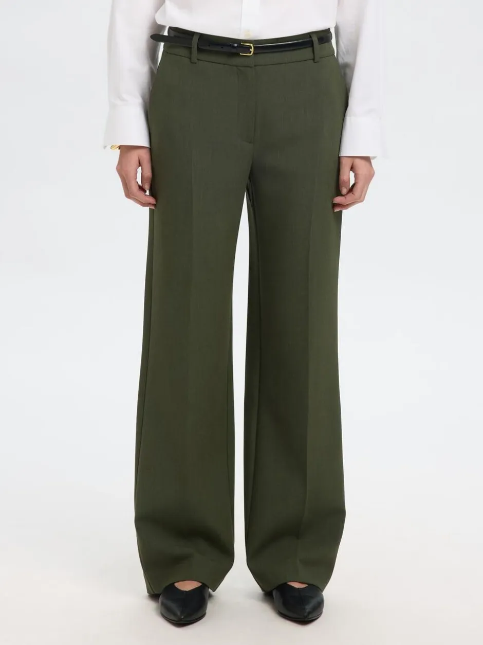 Best SLFRITA MW WIDE PANT MEL NOOS Dame Bukser