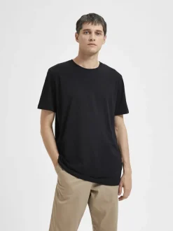 Selected T-Shirts>SLHASPEN SS O-NECK TEE NOOS