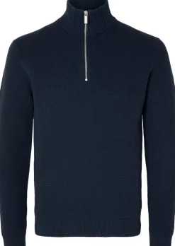 Hot SLHDANE LS KNIT STRUCTURE HALF ZIP Strik