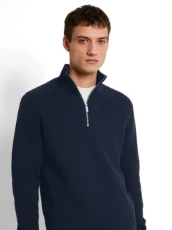 Hot SLHDANE LS KNIT STRUCTURE HALF ZIP Strik