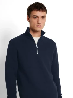 Hot SLHDANE LS KNIT STRUCTURE HALF ZIP Strik