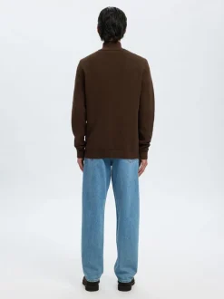 Best SLHDANE LS KNIT STRUCTURE HALF ZIP Strik