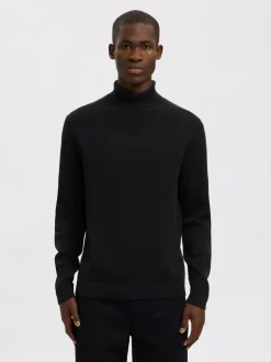 SLHDANE LS KNIT STRUCTURE ROLL NECK-Selected