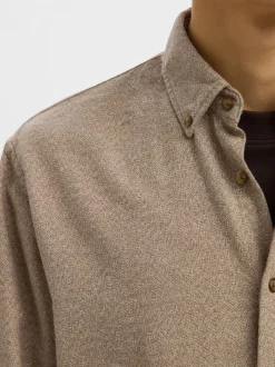 SLHREGNOAH MIX BDWN LS SHIRT CAMP-Selected