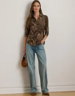 Slim Fit Paisley Jersey Shirt-Lauren Ralph Lauren Outlet