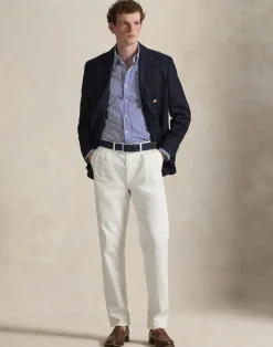 New Slim Fit Striped Stretch Poplin Shirt Skjorter