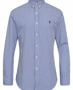 New Slim Fit Striped Stretch Poplin Shirt Skjorter