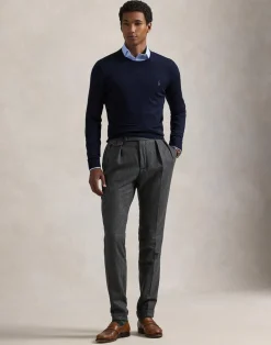 Outlet Slim Fit Washable Wool Crewneck Sweater Strik