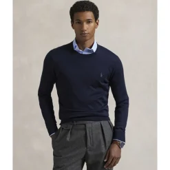 Outlet Slim Fit Washable Wool Crewneck Sweater Strik