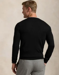 Outlet Slim Fit Washable Wool Crewneck Sweater Strik