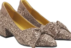 New Sløjfepump i funklende glitter Dame Festsko|Højhælede Sko