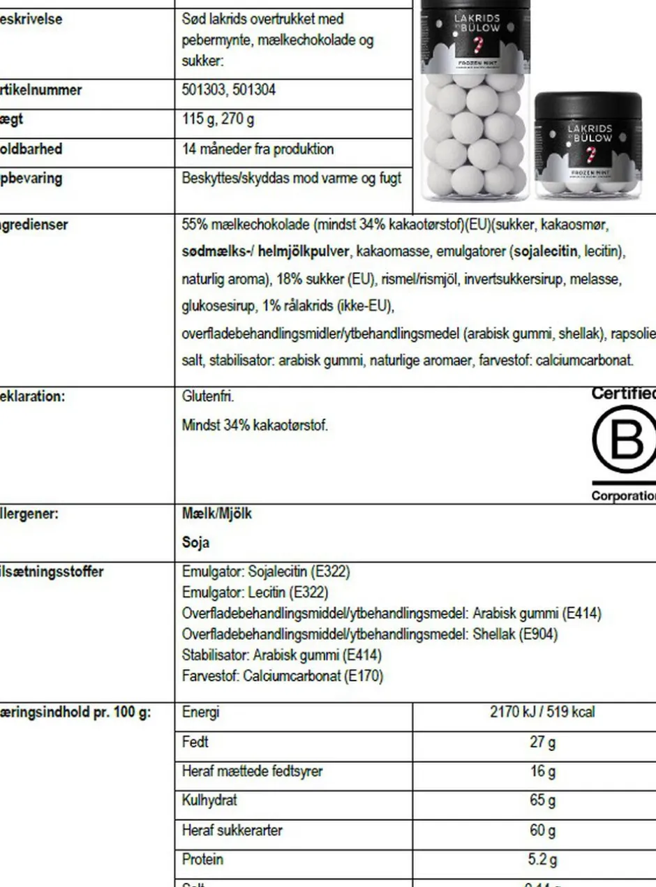 New SMALL FROZEN MINT Søde Sager|Juleslik