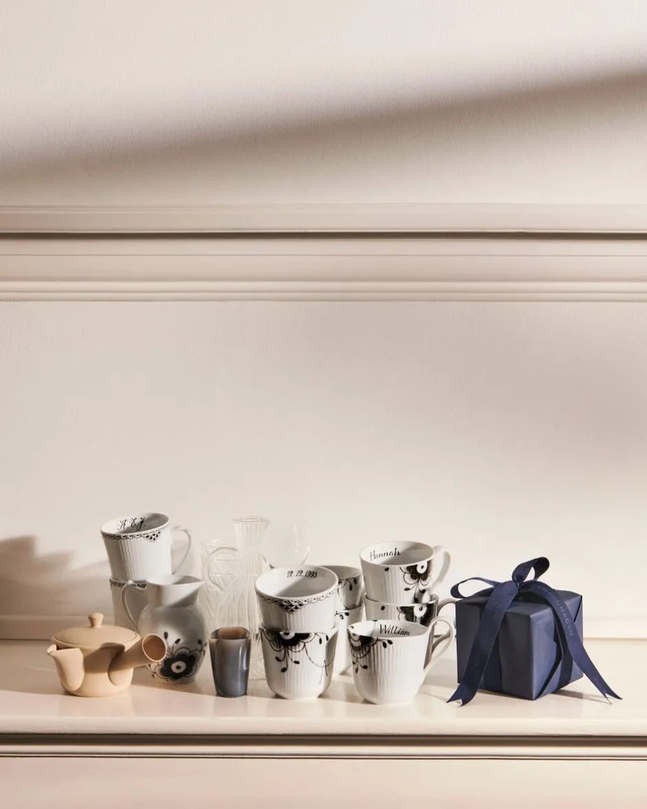 Royal Copenhagen Karafler & Kander>Sort Mega Riflet kande 38 cl