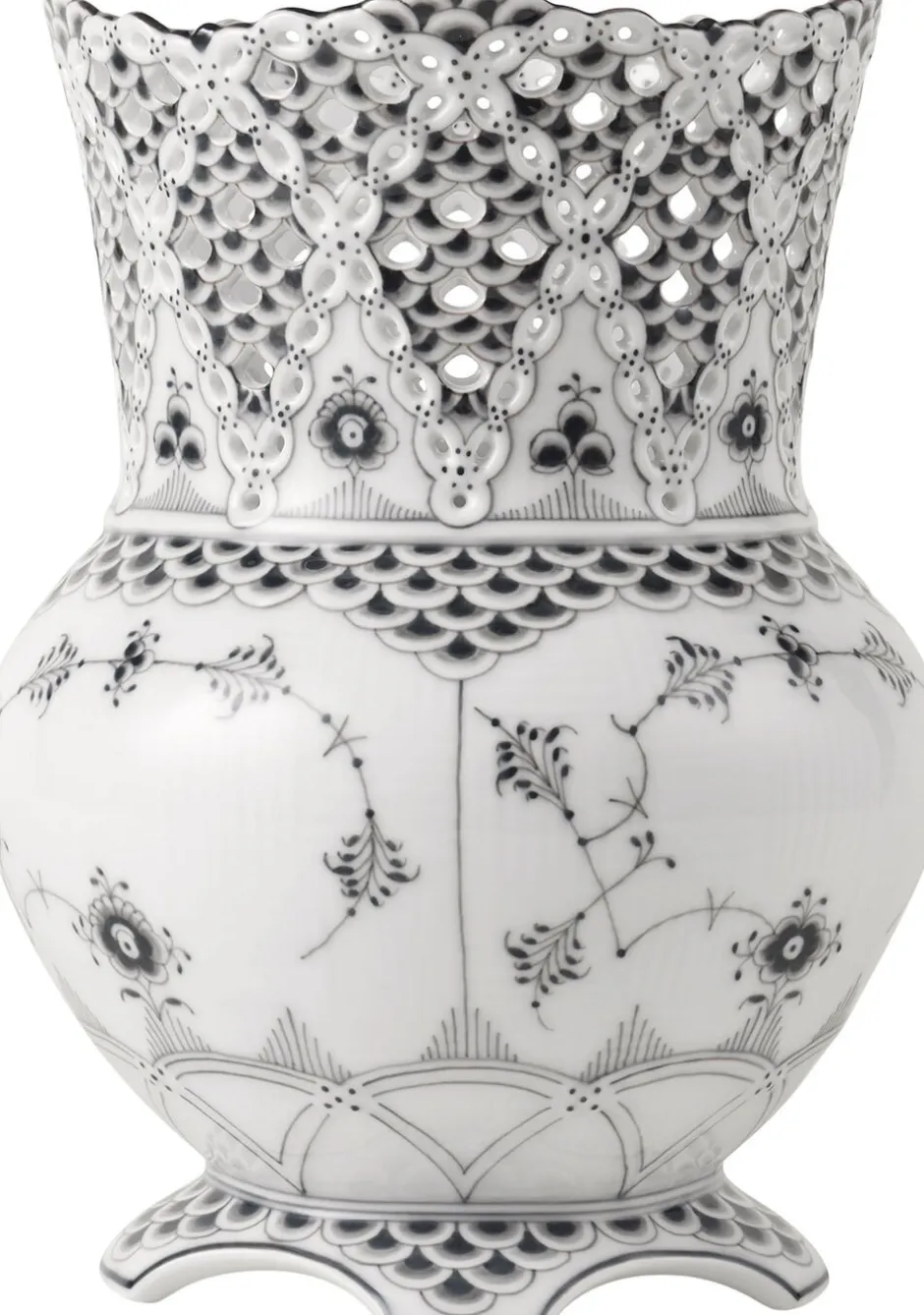Sort Musselmalet Helblonde Vase, 22 cm-Royal Copenhagen Outlet