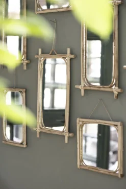 Ib Laursen Spejle>Spejl m/bambuskant svungen top