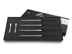 Spisepinde-sæt Focus de Luxe 23 cm 6 dele Sort/Mat stål-Gense Outlet