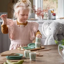 Børn Sebra Legemad & Køkkener>Spisesæt til 4, træ