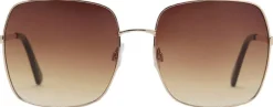 Outlet Square metallic frame sunglasses Dame Andet