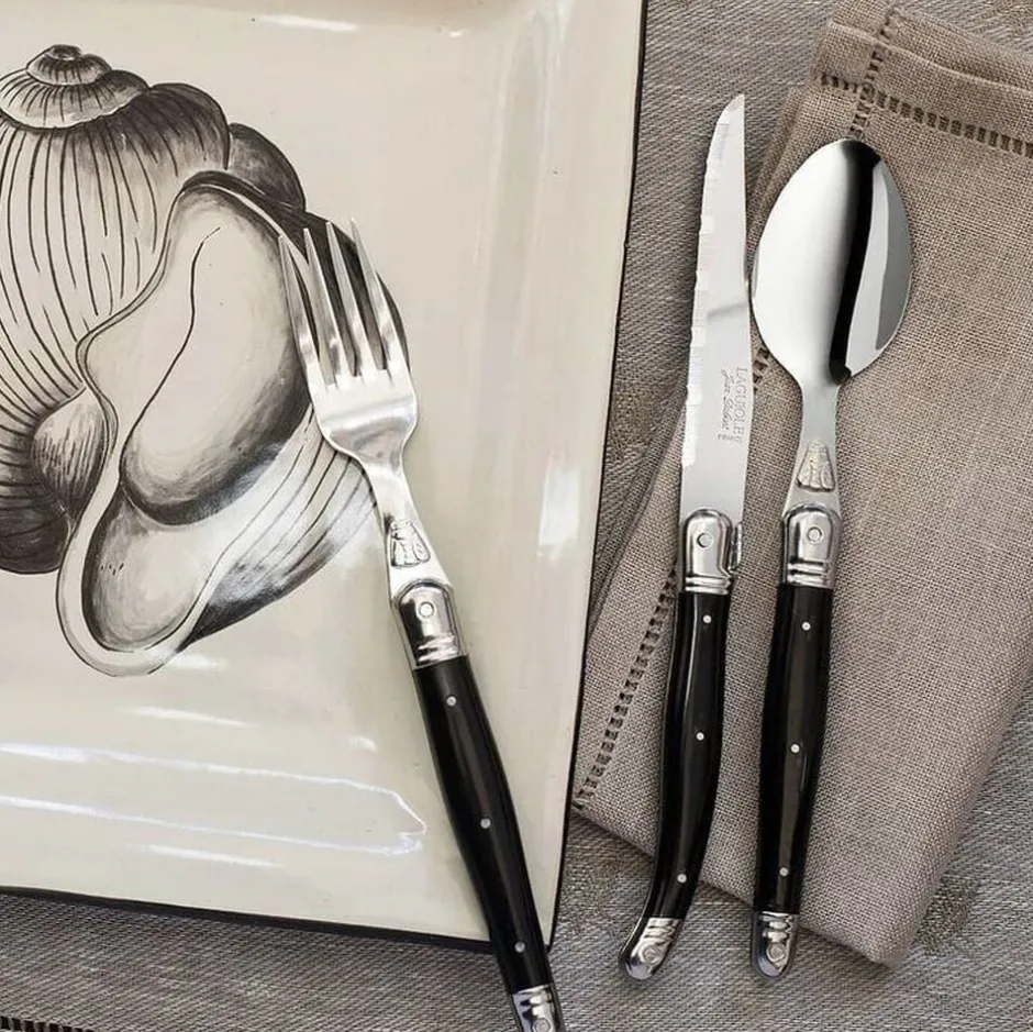 Sæt med seks sorte knive, bladtykkelse 1,2 mm, pakket i en åben OSB-æs-Jean Dubost