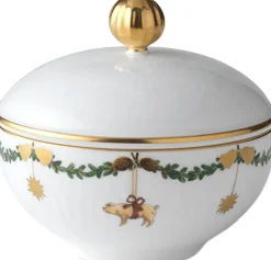 Royal Copenhagen Julestel|Julestel>Stjerne Riflet Jul 15 cl. skål med låg