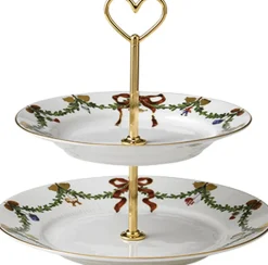 Royal Copenhagen Julestel|Julestel>Stjerne Riflet Jul 23 cm. etagere
