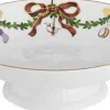 Royal Copenhagen Skåle & Fade|Julestel>Stjerne Riflet Jul 18 cm. skål på fod