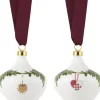 Royal Copenhagen Juletræspynt>Stjerne Riflet Jul ornament sæt, 8,5 cm. , 2 stk.