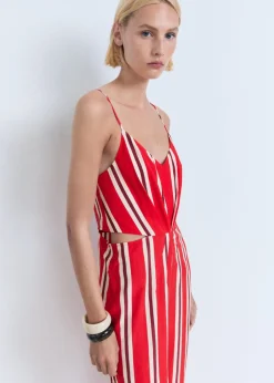 Best Striped jumpsuit with cut-out Dame Buksedragter