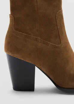 Hot Suede block-heel boots Dame Snøresko