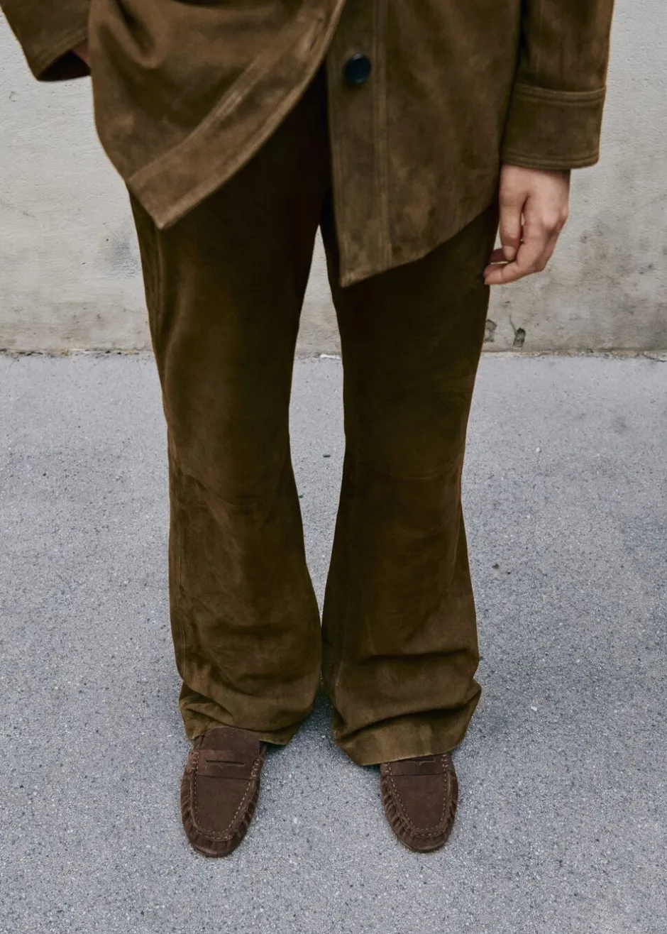 Outlet Suede penny loafers Dame Snøresko