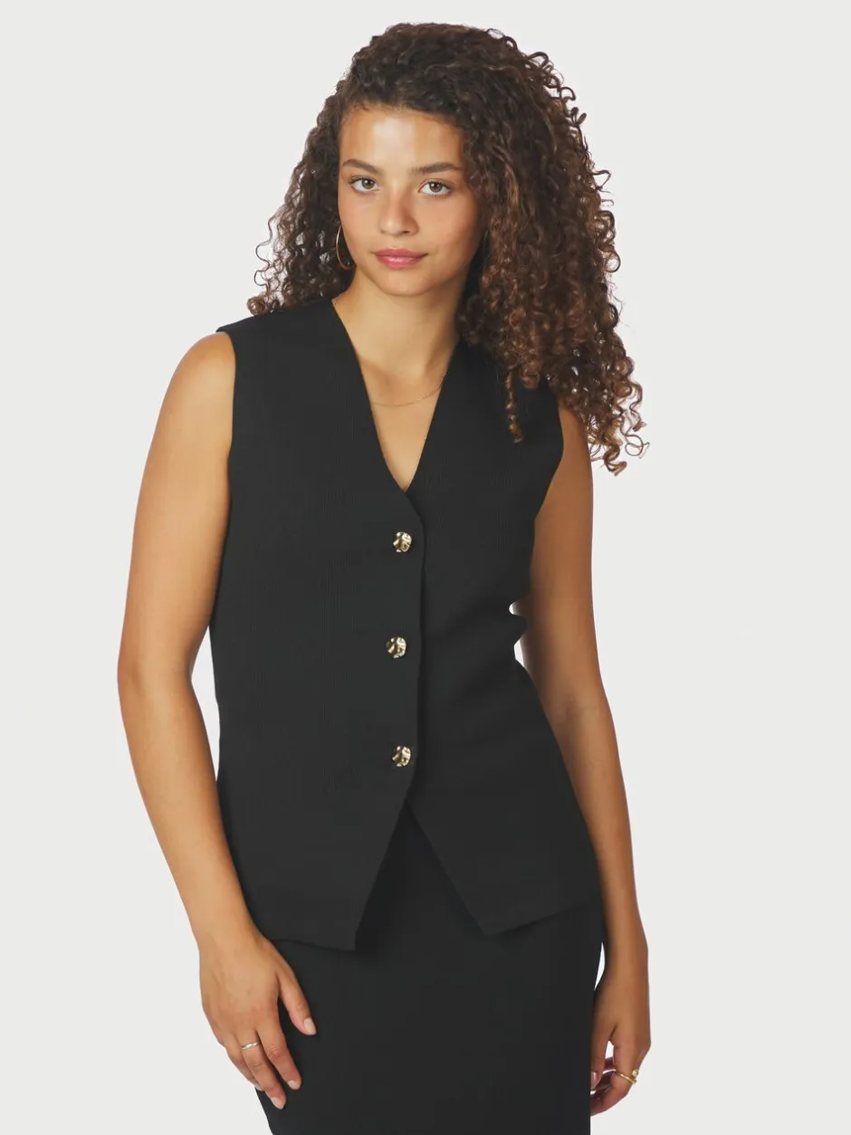 Sway Smooth Knit Waistcoat-Neo Noir Clearance