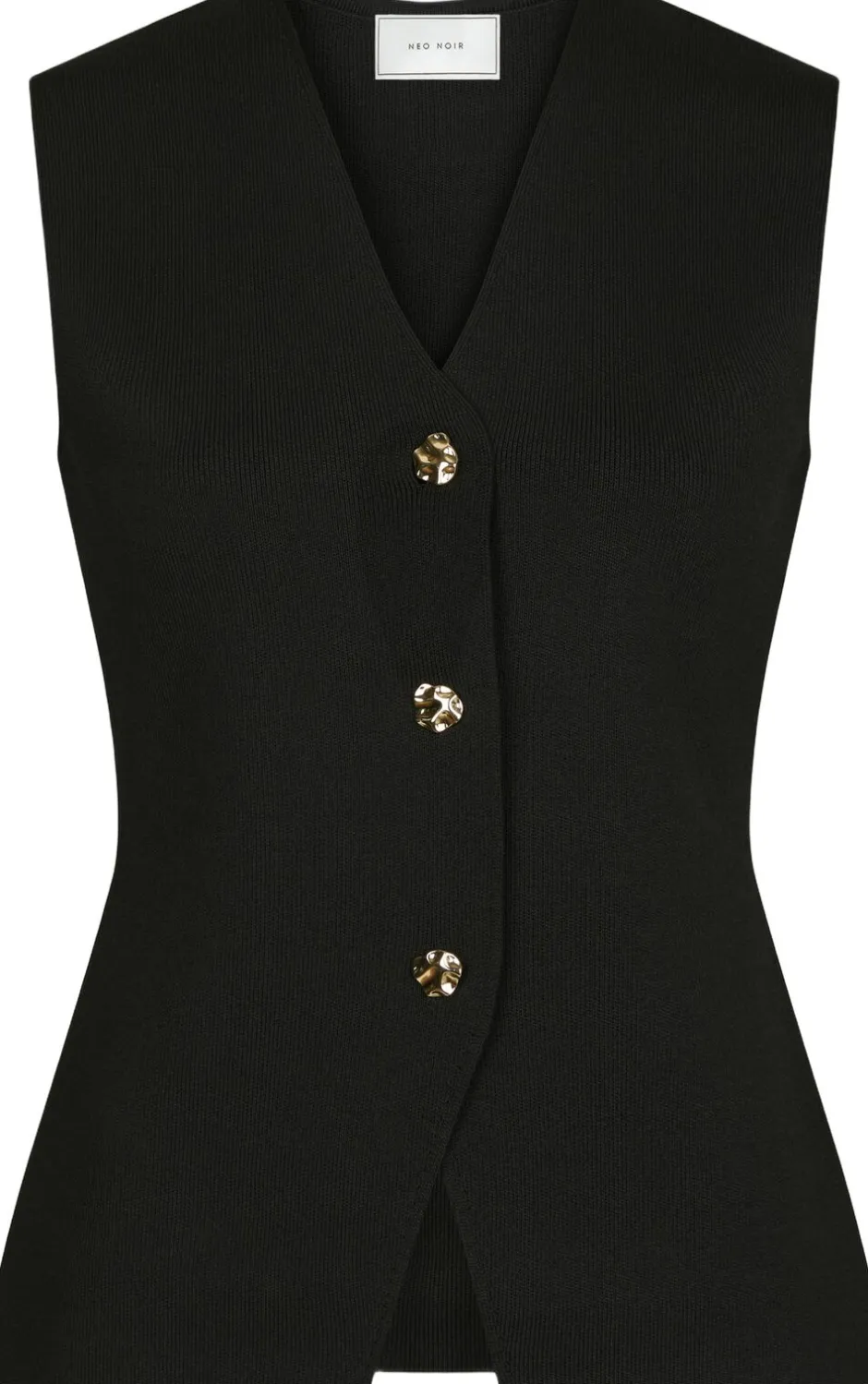 Sway Smooth Knit Waistcoat-Neo Noir Clearance