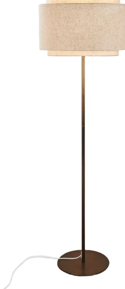 Discount TAKAI FLOOR E27 BRUNISH BRASS BEIGE SHADE Gulvlamper