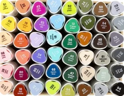 Tegnetusch, streg 1+8 mm, standardfarver, 48stk. Børn Kreativitet