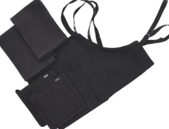 Clearance Tekstilsæt 5 dele Sort 100% ny bomuld Tekstiler Til Køkkenet