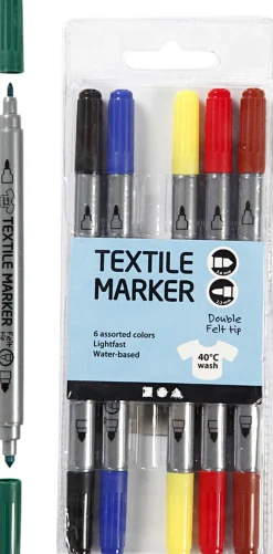 Børn Creativ Company Kreativitet>Tekstiltusch, streg 2,3+3,6 mm.